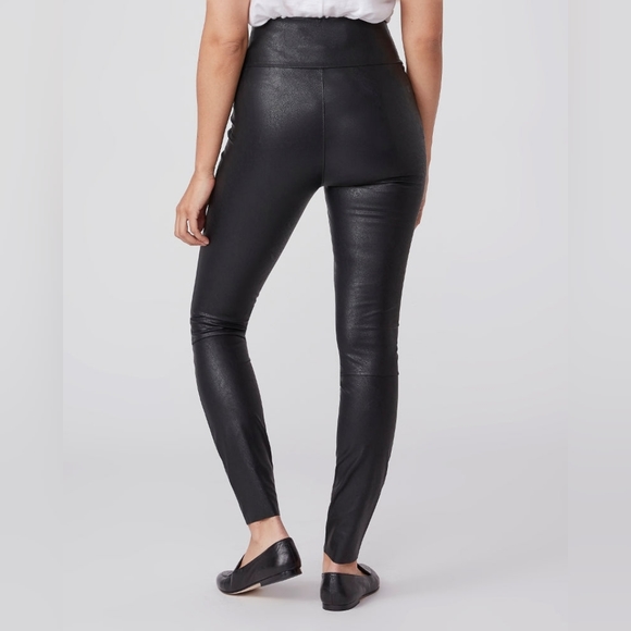 PAIGE Sheena Vegan Leather Legging in Black - Picture 4 of 8